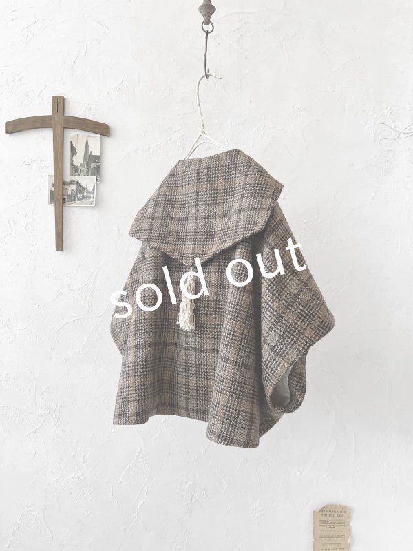 画像5: MARCHE' DE SOEUR／セーラ襟のタッセルちびコート・ブラウンチェック (5)