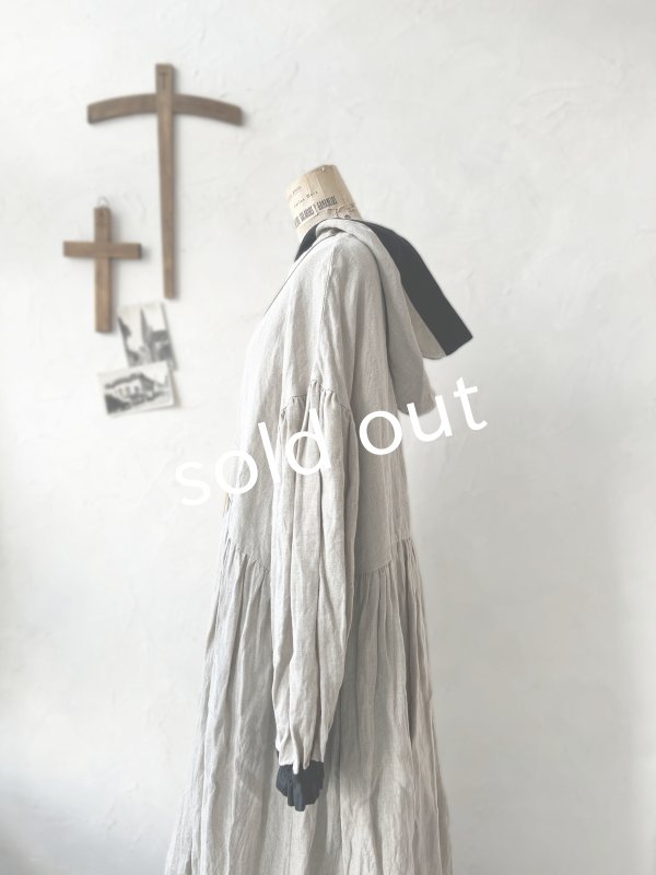 画像7: Avenue／フード付きギャザーワンピース・生成り (7)