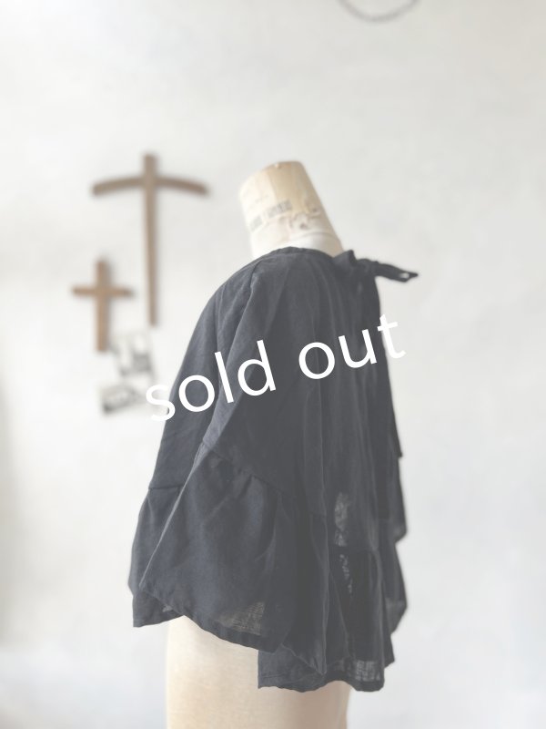 画像5: Avenue/フリルギャザーポンチョ・黒 (5)