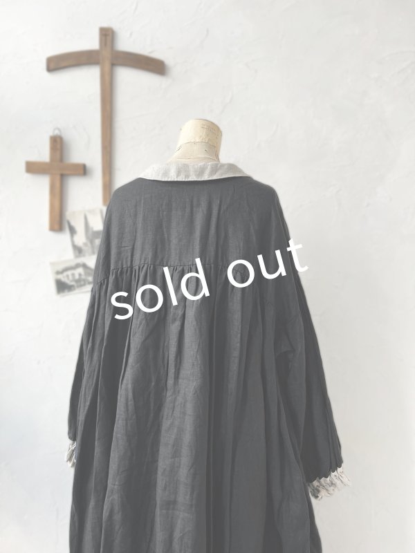 画像8: Avenue／丸襟ギャザーワンピース・黒 (8)