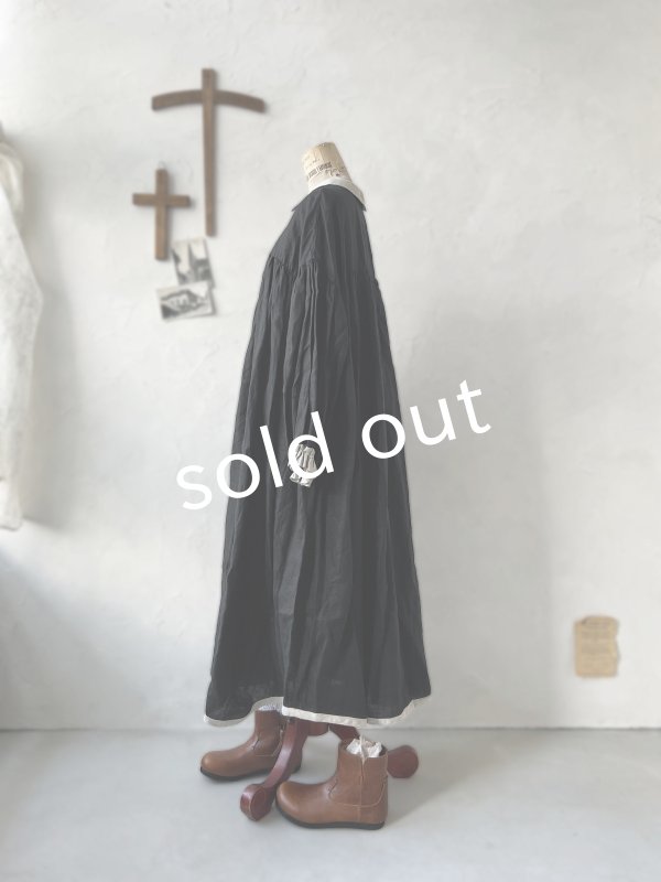 画像5: Avenue／丸襟ギャザーワンピース・黒 (5)