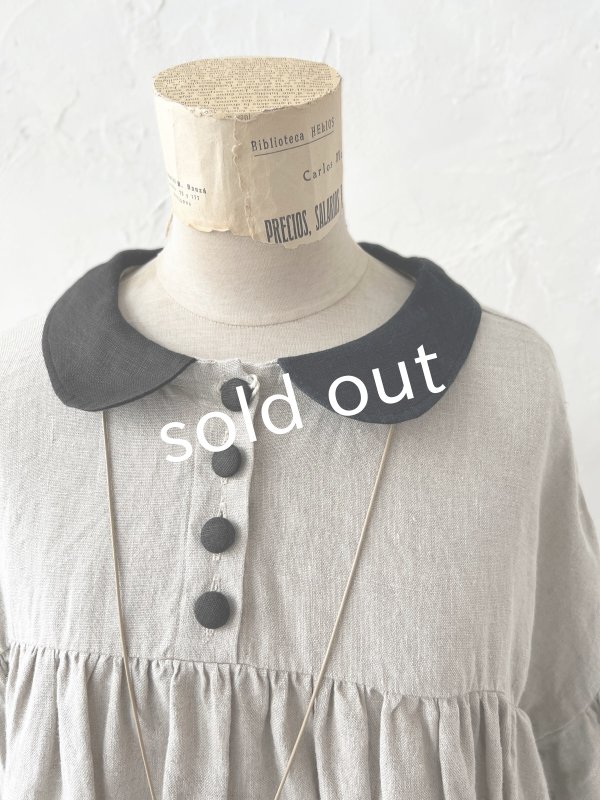 画像3: Avenue／丸襟ギャザーワンピース・生成り (3)