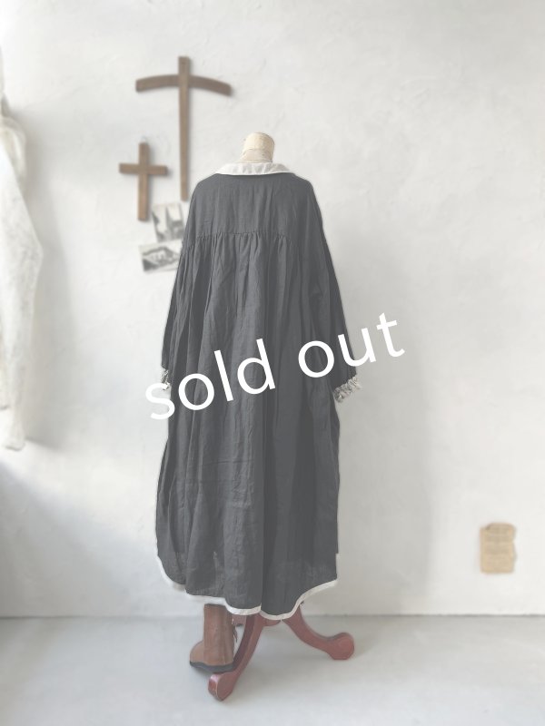 画像7: Avenue／丸襟ギャザーワンピース・黒 (7)