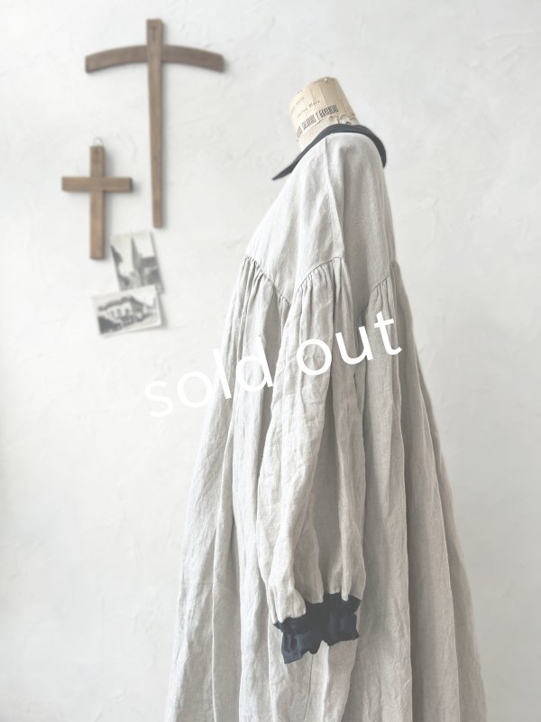 画像5: Avenue／丸襟ギャザーワンピース・生成り (5)