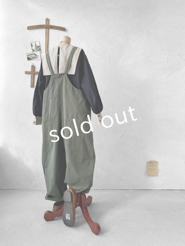 画像6: je suis comme je suis/パイピングポケットサロペット・モス (6)