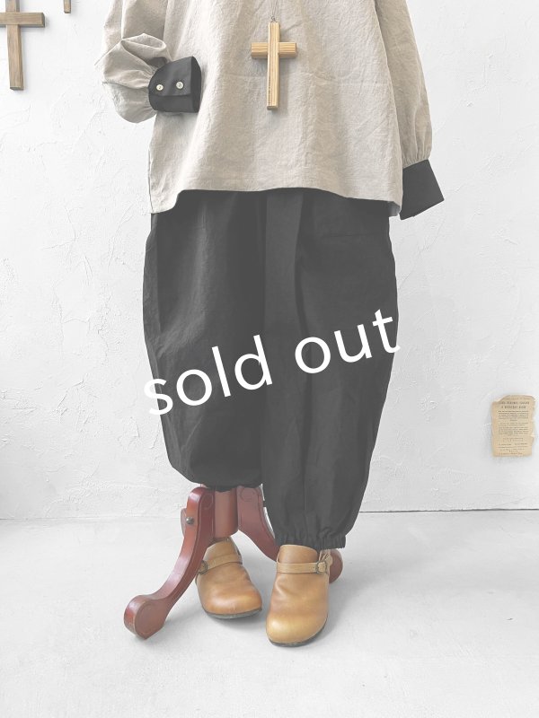 画像2: je suis comme je suis/ワイドファティーグパンツ・黒 (2)