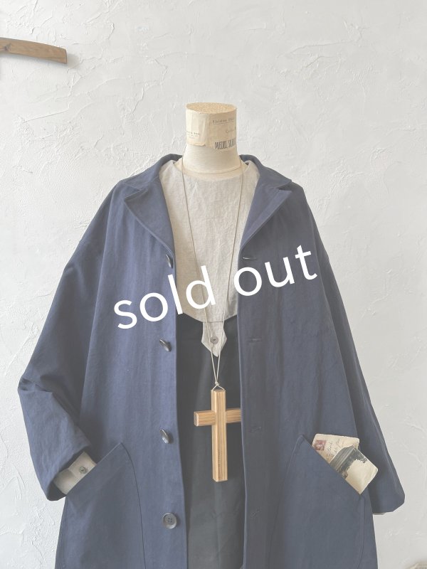 画像2: je suis comme je suis/フレンチワークコート・ネイビー (2)