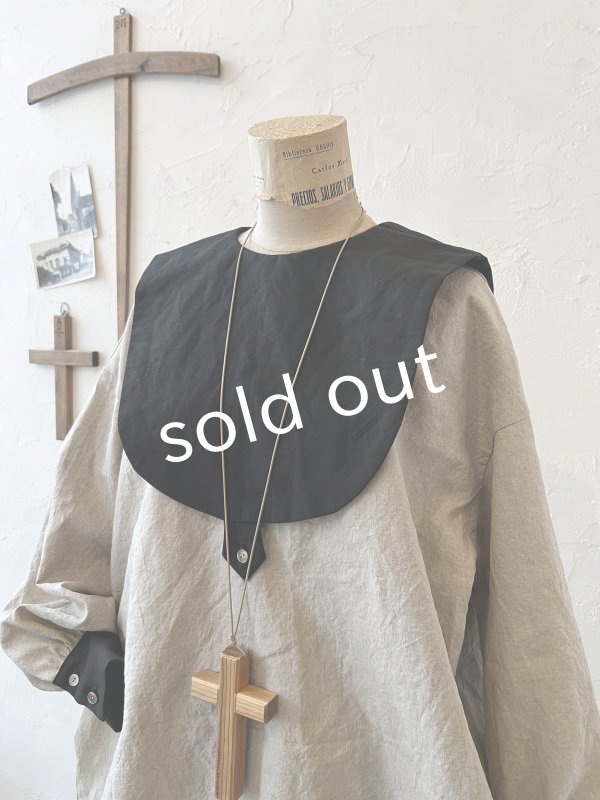 画像3: je suis comme je suis/ビブカラーブラウス・生成り×黒襟 (3)