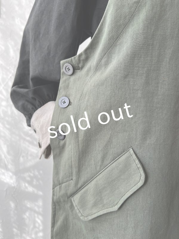 画像3: je suis comme je suis/パイピングポケットサロペット・モス (3)