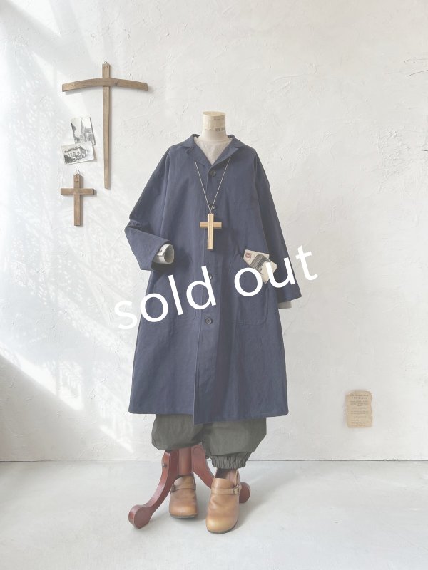 画像5: je suis comme je suis/フレンチワークコート・ネイビー (5)