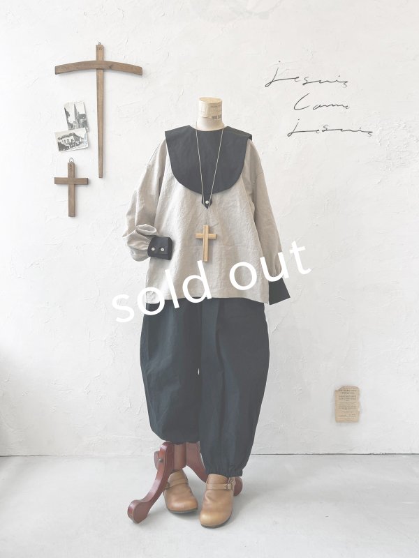 画像3: je suis comme je suis/ワイドファティーグパンツ・黒 (3)