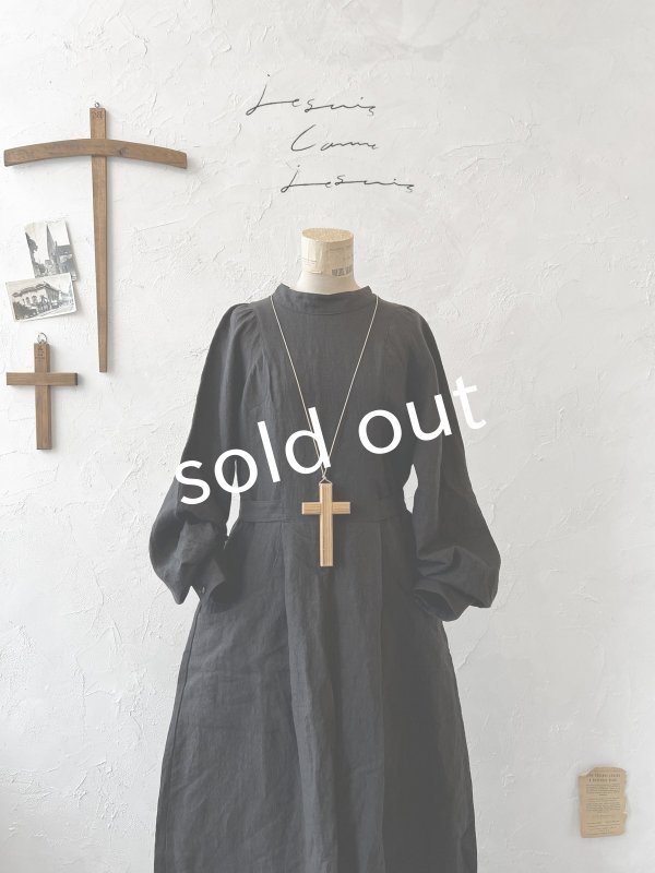 画像2: je suis comme je suis/ "marguerite" ロングドレス・ブラック (2)