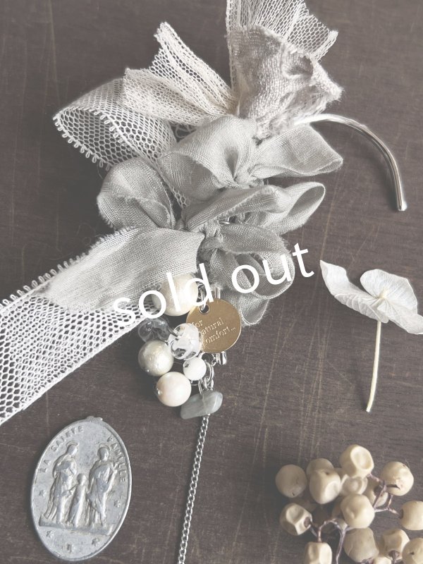 画像3: toromeco／コットンシルクのイヤーフック・ライトグレー (3)