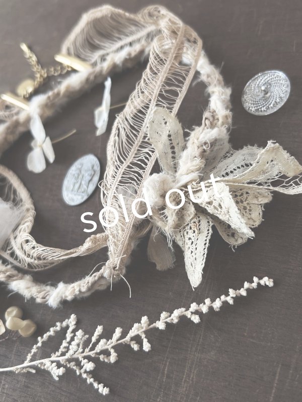 画像4: toromeco／アンティークレースと草木染めネックレス (4)