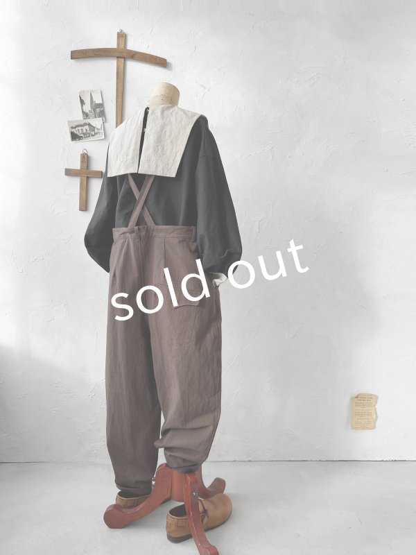 画像7: je suis comme je suis/サスペンダーパンツ・ブラウン (7)