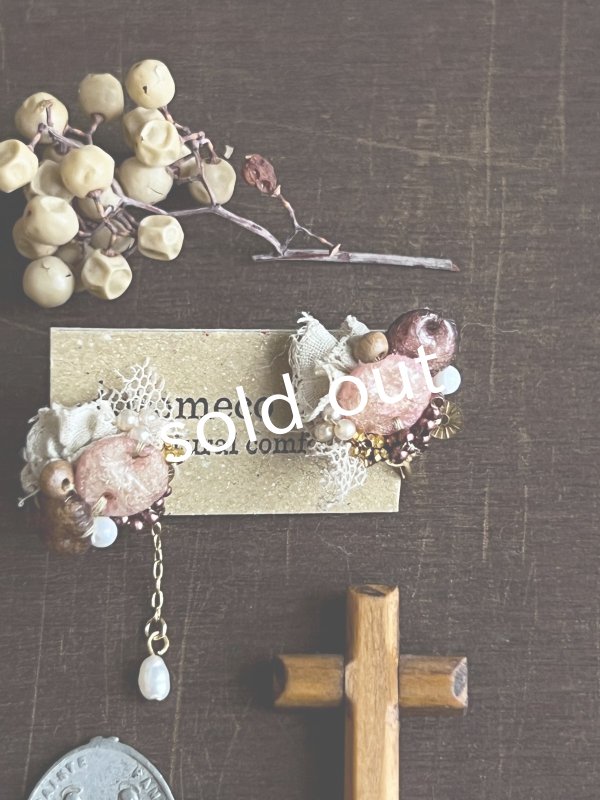 画像8: toromeco／”tsubuto” スフレスパンコールのイヤリング ・ピンクブラウン (8)