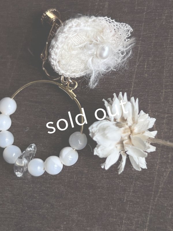 画像7: toromeco／草木染め ”tane” 天然石イヤリング (7)