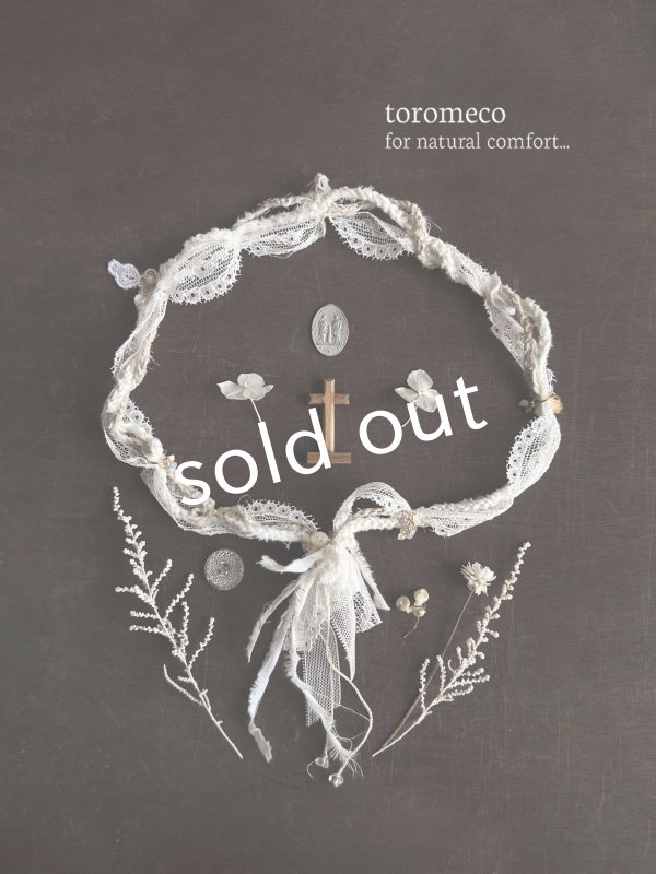 画像2: toromeco／アンティークレースと天然石のラリエット (2)