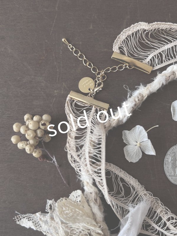 画像5: toromeco／アンティークレースと草木染めネックレス (5)