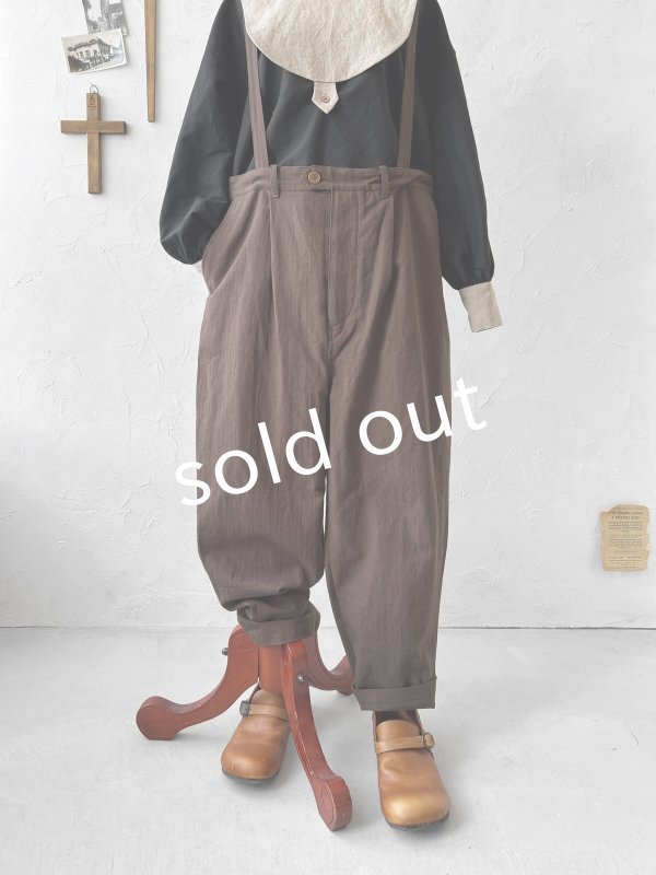 画像2: je suis comme je suis/サスペンダーパンツ・ブラウン (2)