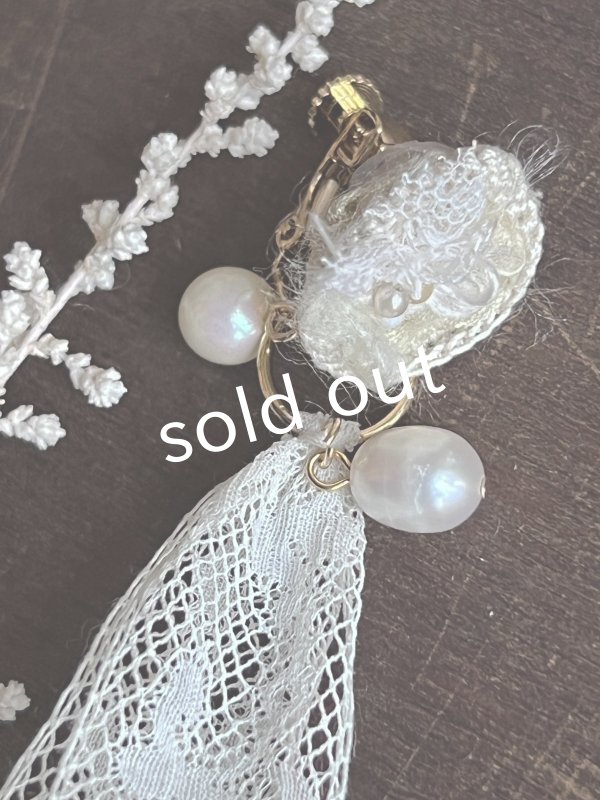 画像9: toromeco／草木染め ”tane” 2wayレースタッセルイヤリング (9)