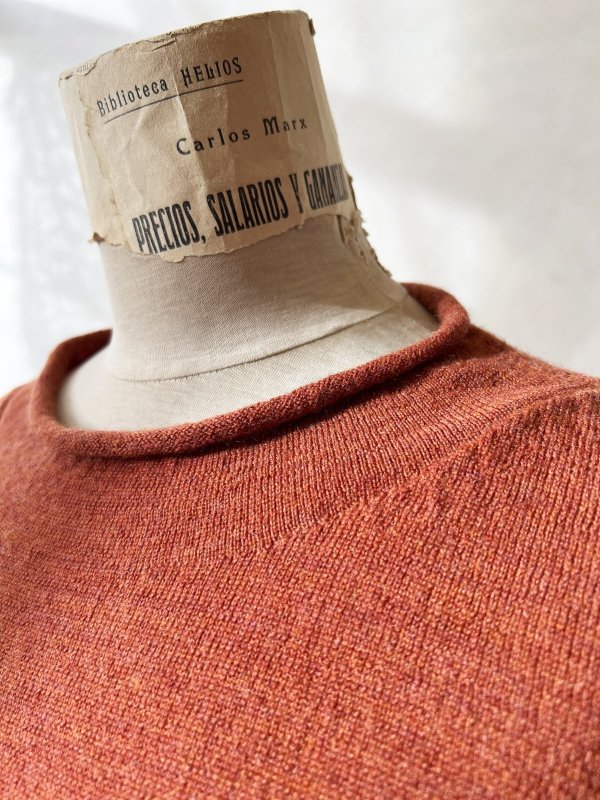 画像5: SO／胸ポケットニットプルオーバー・ダークオレンジ (5)