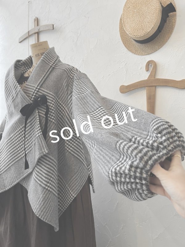 画像8: shizuka's/ベルベットリボンのコート・グレンチェック (8)