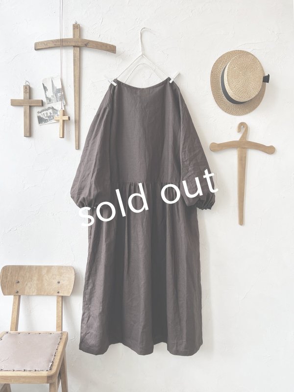 画像6: shizuka's／アンティークレースのワンピース・ビターチョコ (6)