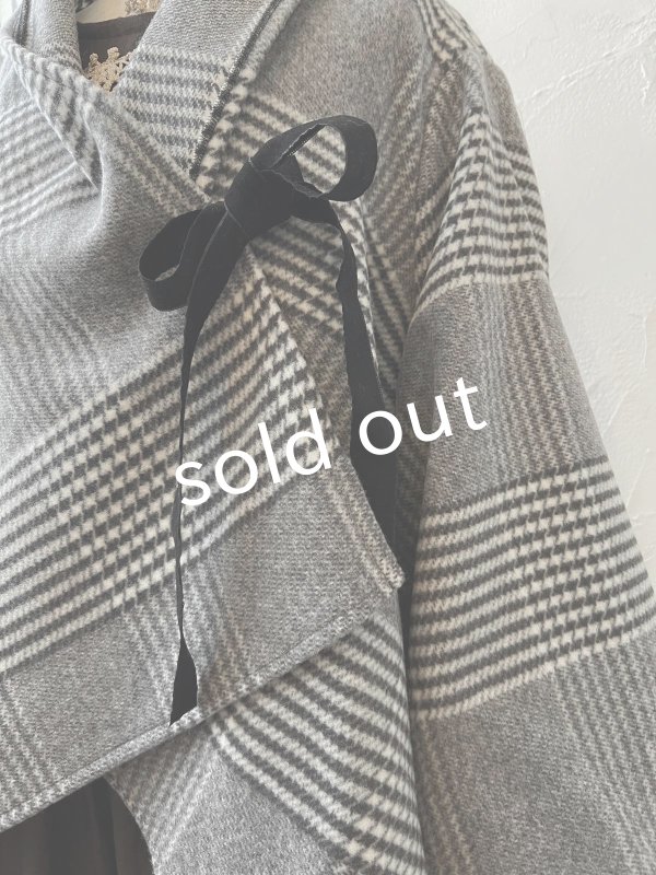 画像4: shizuka's/ベルベットリボンのコート・グレンチェック (4)