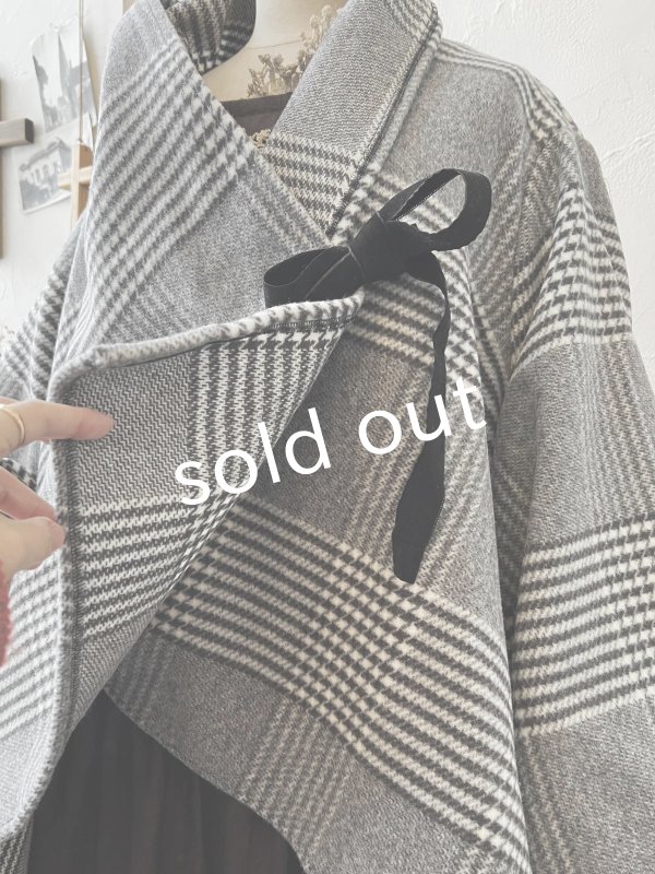 画像7: shizuka's/ベルベットリボンのコート・グレンチェック (7)