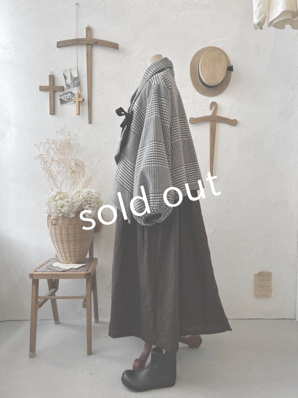 画像9: shizuka's/ベルベットリボンのコート・グレンチェック (9)