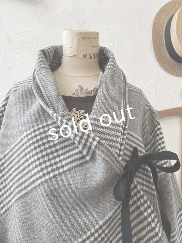 画像3: shizuka's/ベルベットリボンのコート・グレンチェック (3)