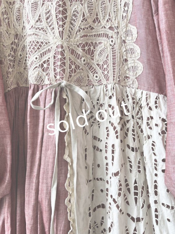 画像4: shizuka's／アンティークレースのセーラー襟ワンピース (4)