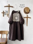画像1: shizuka's／アンティークレースのワンピース・ビターチョコ (1)