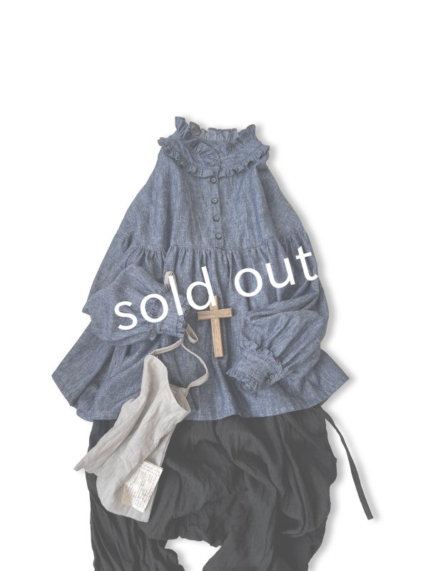 画像5: kosatofuku／フリルカラーブラウス・デニム (5)