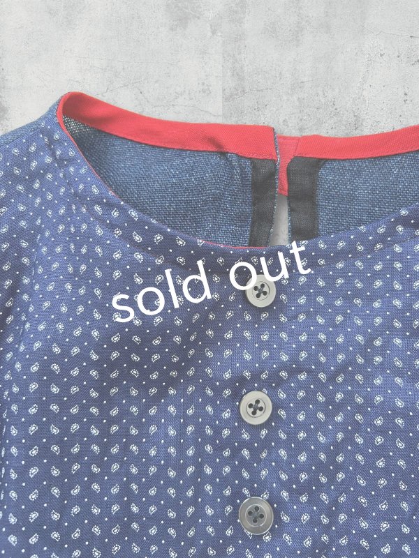 画像9: MARCHE' DE SOEUR/ターシャの種蒔ポケットワンピース・インディゴ×プチペイズリー (9)