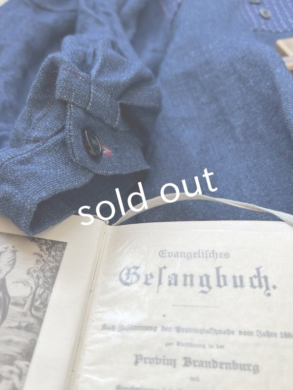 画像7: MARCHE' DE SOEUR/ターシャの種蒔ポケットワンピース・インディゴ×プチペイズリー (7)