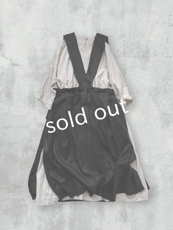 画像3: MARCHE' DE SOEUR／タブリエワンピース・黒 (3)