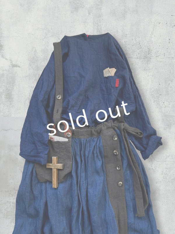 画像12: MARCHE' DE SOEUR/種蒔ポケットスカート・インディゴ (12)