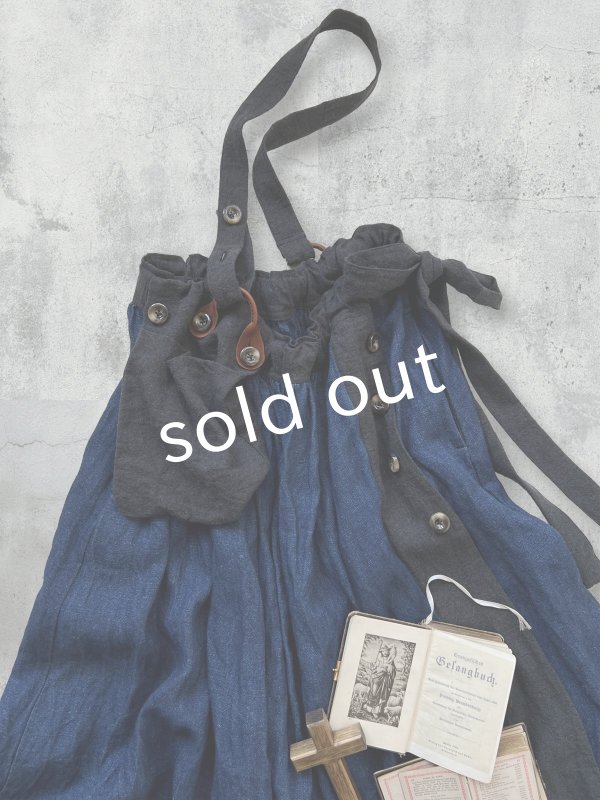 画像3: MARCHE' DE SOEUR/種蒔ポケットスカート・インディゴ (3)