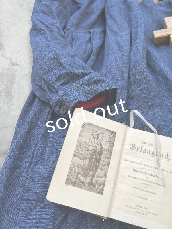 画像5: MARCHE' DE SOEUR/ターシャの種蒔ポケットワンピース・インディゴ×ハーブ (5)