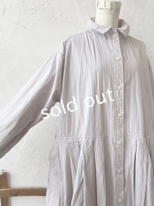 画像7: SO／タックワンピース・ライラックストライプ (7)