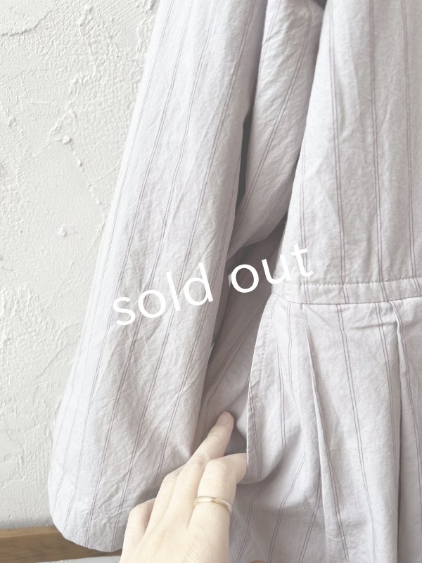 画像5: SO／タックワンピース・ライラックストライプ (5)