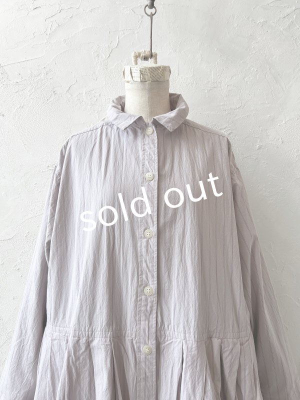 画像3: SO／タックワンピース・ライラックストライプ (3)