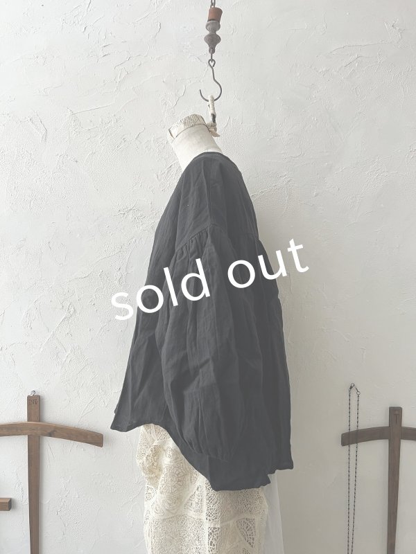 画像6: nous rendent heureux／バルーン袖ブラウス・黒 (6)