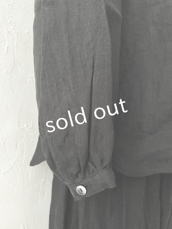 画像5: nous rendent heureux/フリル襟ピンタックブラウス・黒 (5)