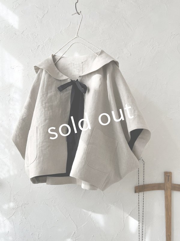 画像14: MARCHE' DE SOEUR／セーラ襟のタッセルちびジャケット・生成り (14)