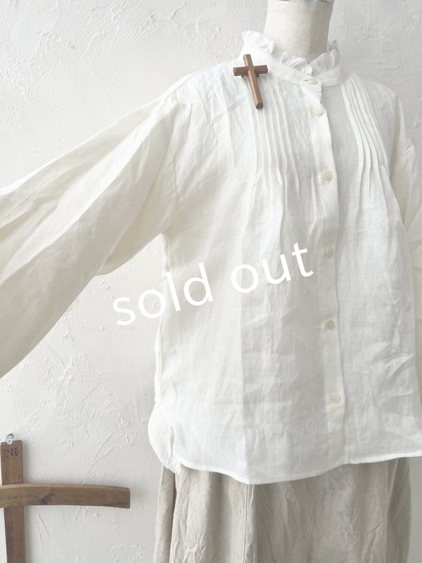 画像11: nous rendent heureux/フリル襟ピンタックブラウス・黒 (11)