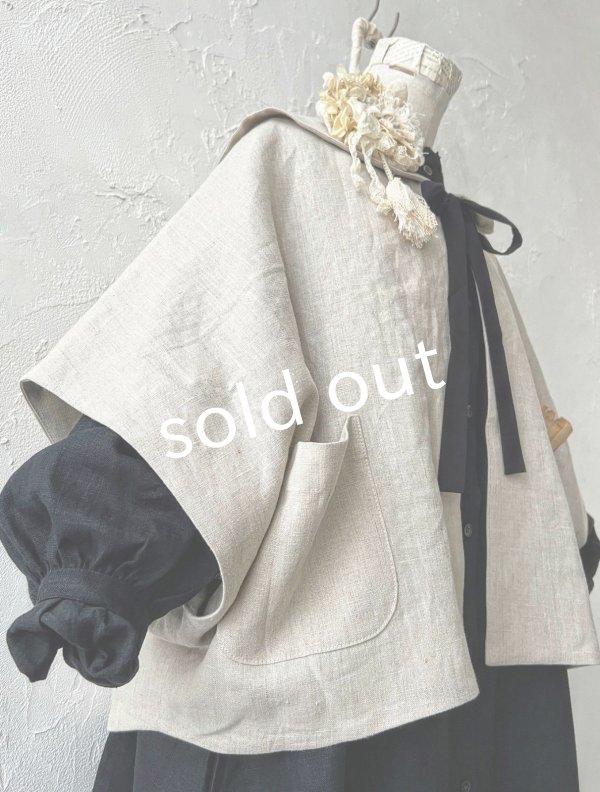 画像6: MARCHE' DE SOEUR／セーラ襟のタッセルちびジャケット・生成り (6)