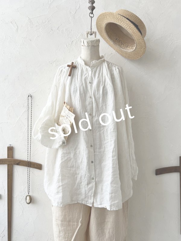 画像2: SO/フリルカラーシャツチュニック・オフ (2)